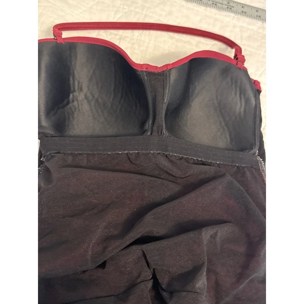 Profile by Gottex Ruched‎ One Piece Swimsuit Red Laced Halter Size 10